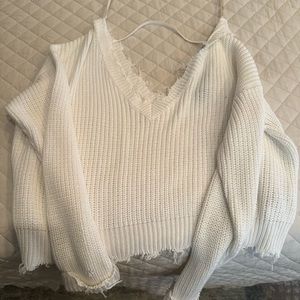 Forever 21 White Cropped Sweater (NWT)